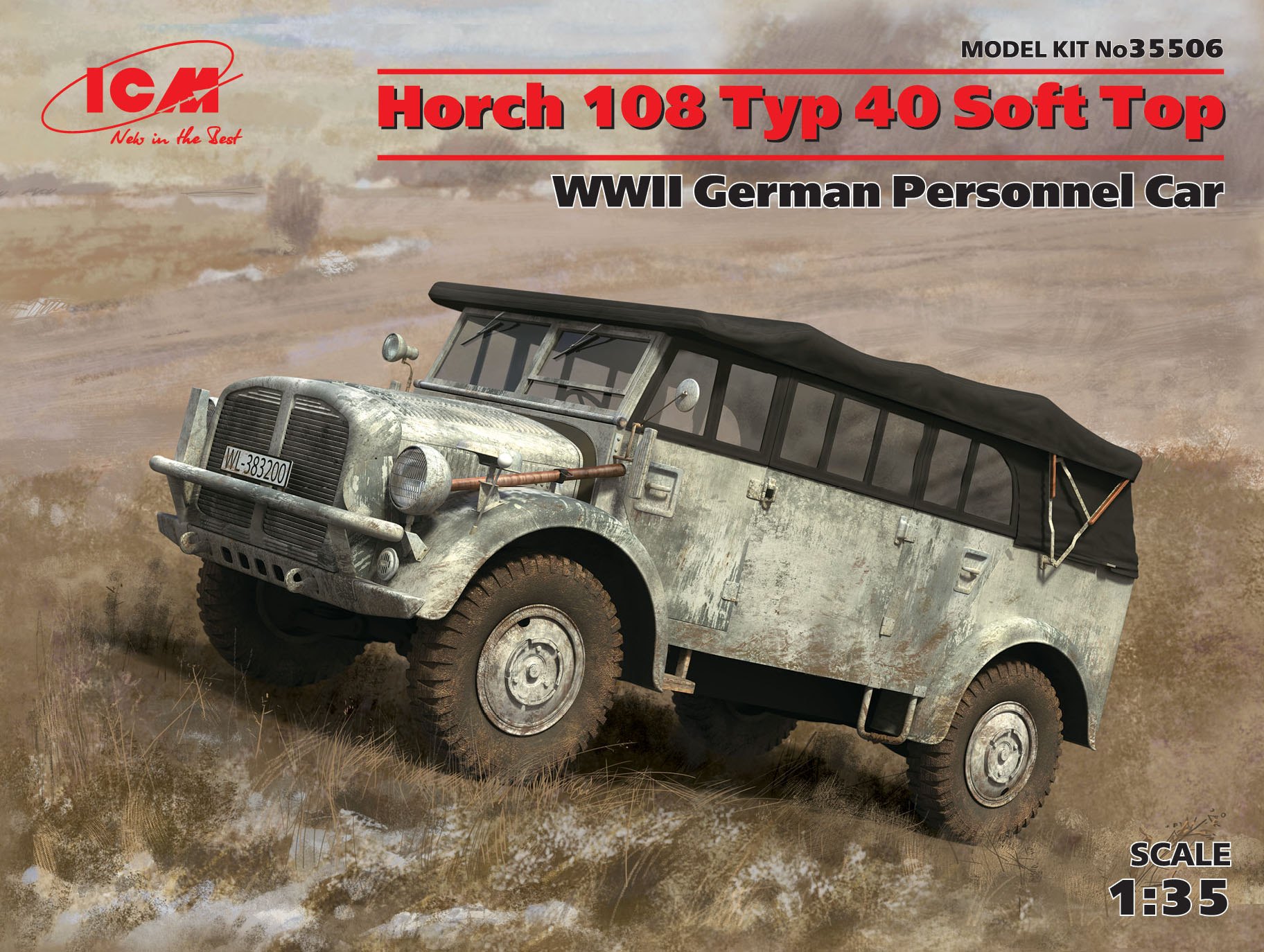ICM - Horch 108 Typ 40 Soft Top, WWII German Personnel Car ICM - Horch 108 Typ 40 Soft Top, WWII German Personnel Car