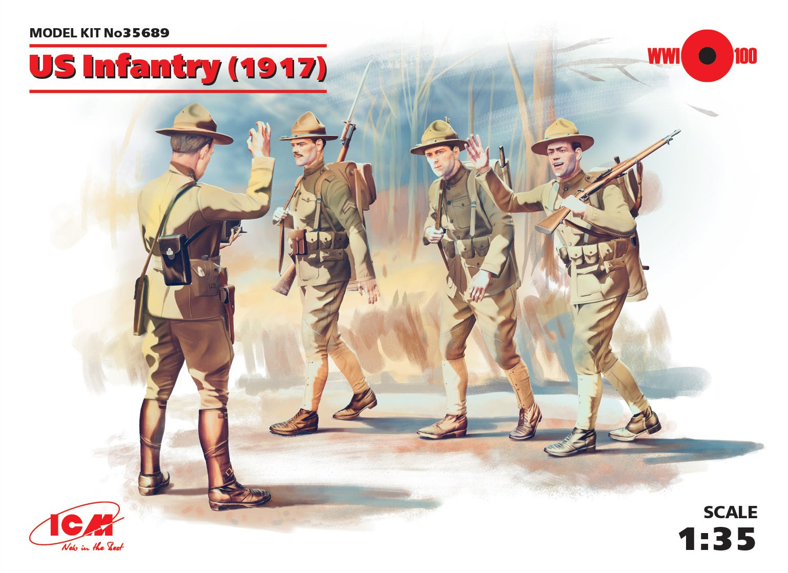 ICM - US Infantry (1917) (4 figures) ICM - US Infantry (1917) (4 figures)